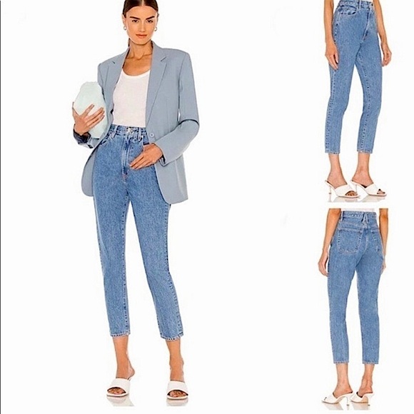 SLVRLAKE Beatnik Ankle Jeans High Waisted Pacific Blue Slim Straight - Picture 1 of 16